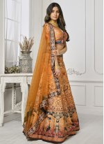 Intrinsic Multi Colour Swarovski Satin Silk Designer Lehenga Choli
