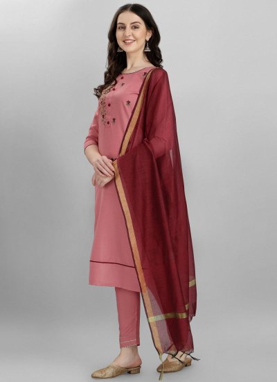 Latest Embroidered Cotton Silk Pant Style Suit