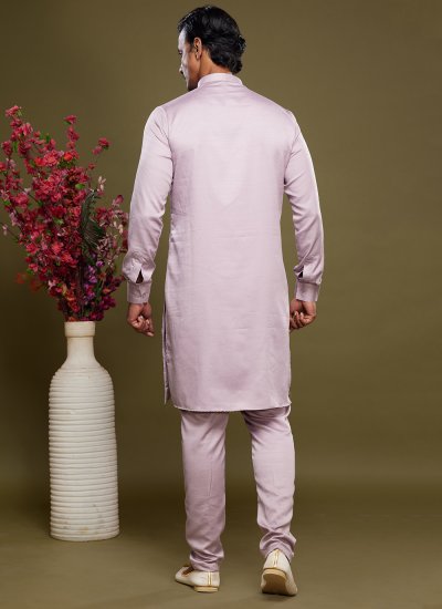 Lavender Art Banarasi Silk Thread Work Kurta Pyjama