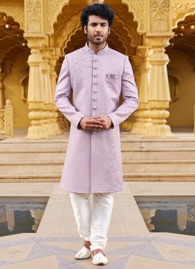 Lavender Color Sherwani