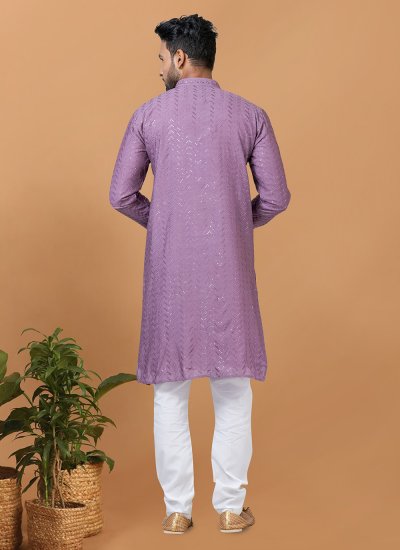 Lavender Cotton Kurta Pyjama