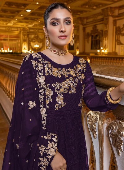 Lovely Sequins Purple Salwar Kameez 