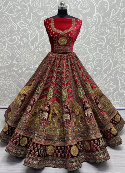 Majestic Red Bridal Lehenga Choli