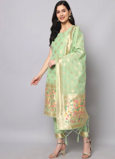 Majestic Silk Sea Green Jacquard Work Trendy Salwar Suit