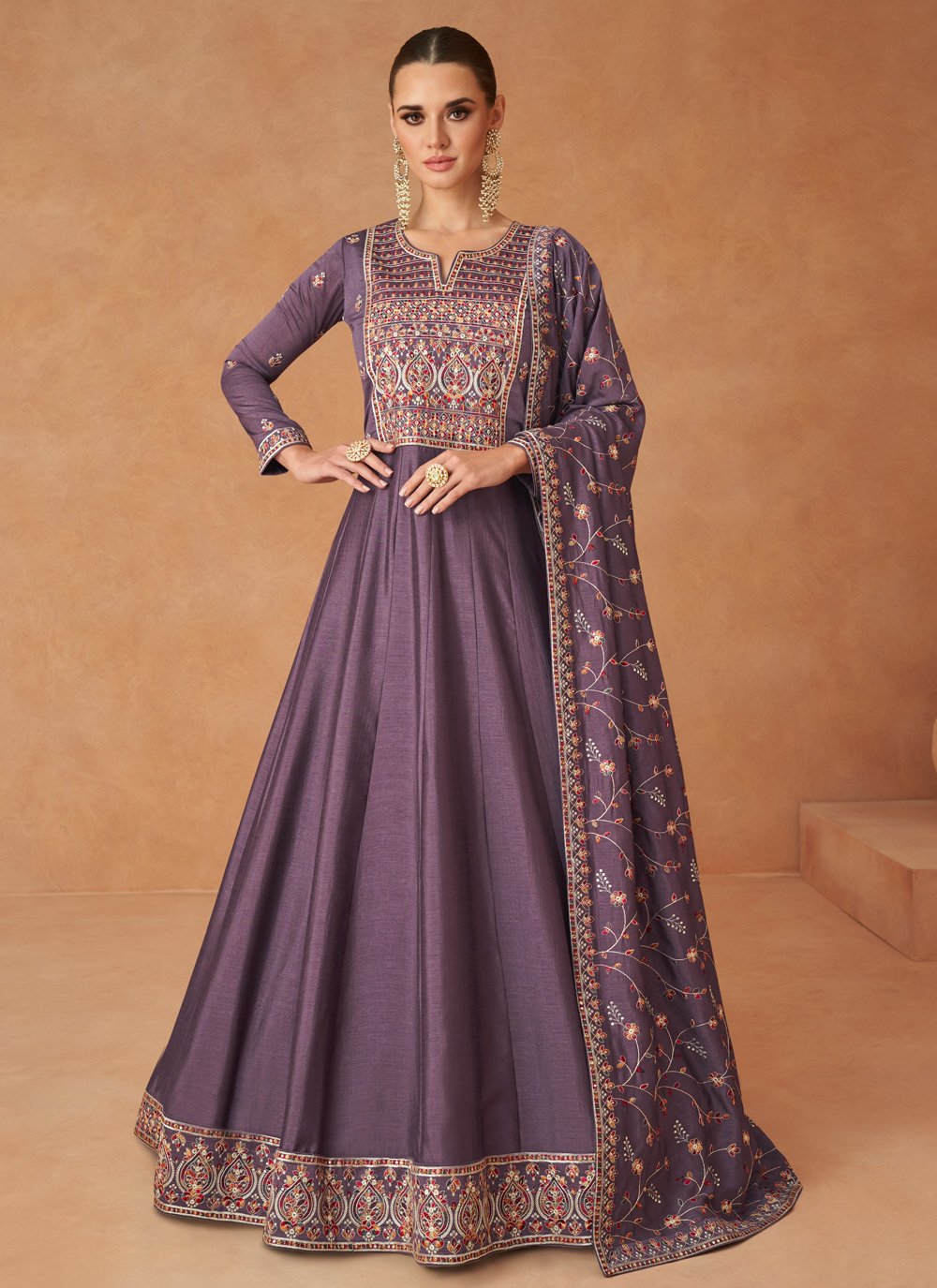 mauve purple color dress Princess Lavender Maxi Gown - Lavender Purple, XLarge | Hazel and Olive
