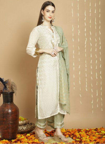 Modern Chanderi Silk Embroidered Salwar Suit