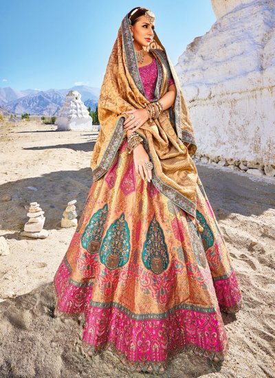 Eye-Catching Multi-Colour Designer Bridal Lehenga Choli With Tapeta Silk  Material – Kaleendi