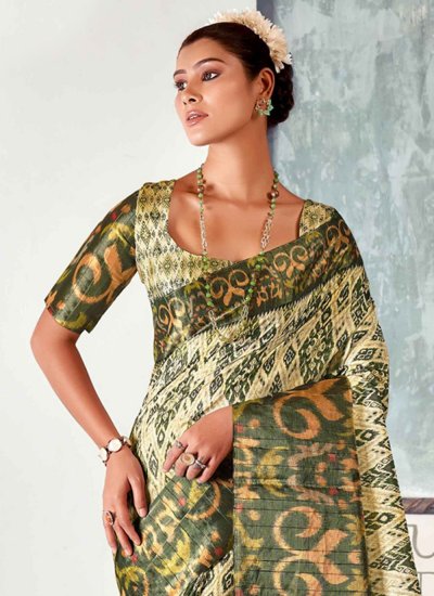 Multi Colour Party Tussar Silk Classic Saree