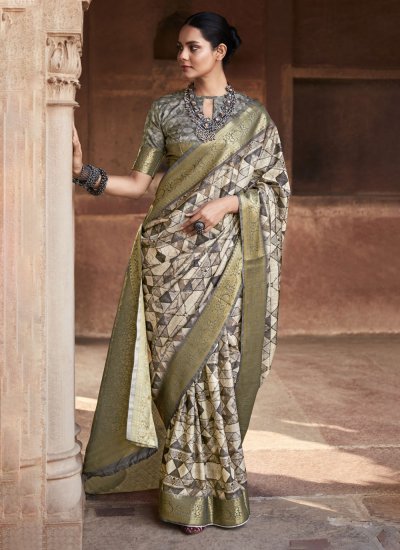 Multi Colour Weaving Handloom silk Classic Saree