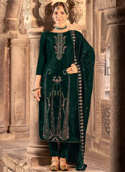 Mystical Green Trendy Salwar Suit