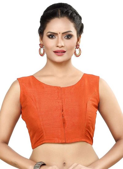 Orange Festival Dupion Silk Blouse