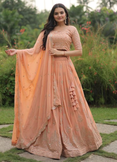 Peach colour lacha best sale