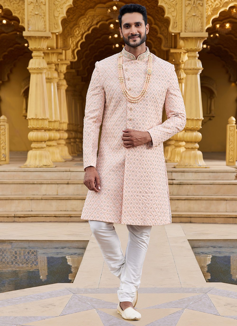 Peach sherwani outlet