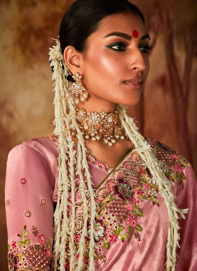 Picturesque Pink Trendy Saree