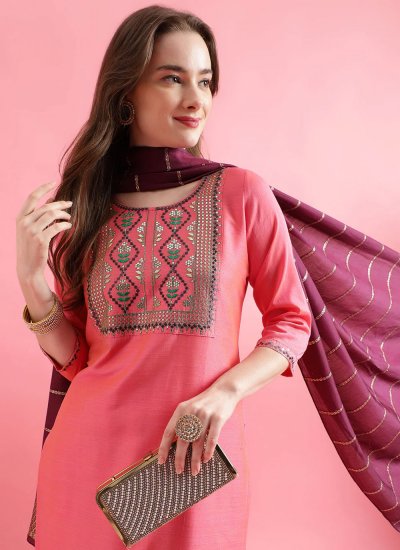 Pink Color Readymade Salwar Kameez