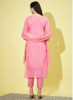 Pink Embroidered Chanderi Designer Salwar Kameez