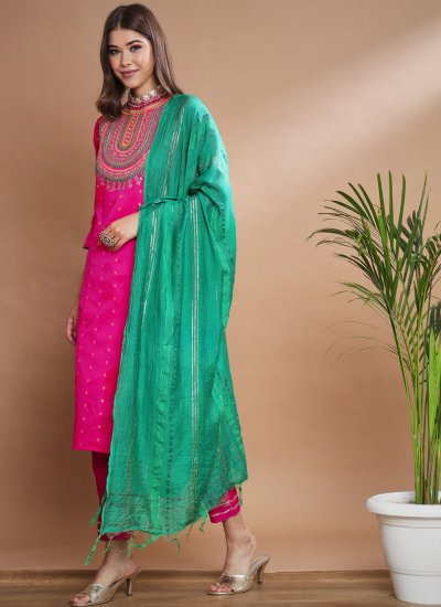 Pink Embroidered Readymade Salwar Suit