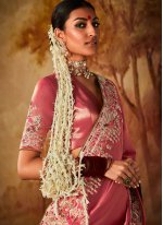 Pink Kanjivaram Silk Reception Trendy Saree
