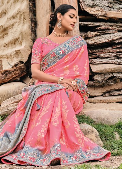 Pink Silk Wedding Classic Saree