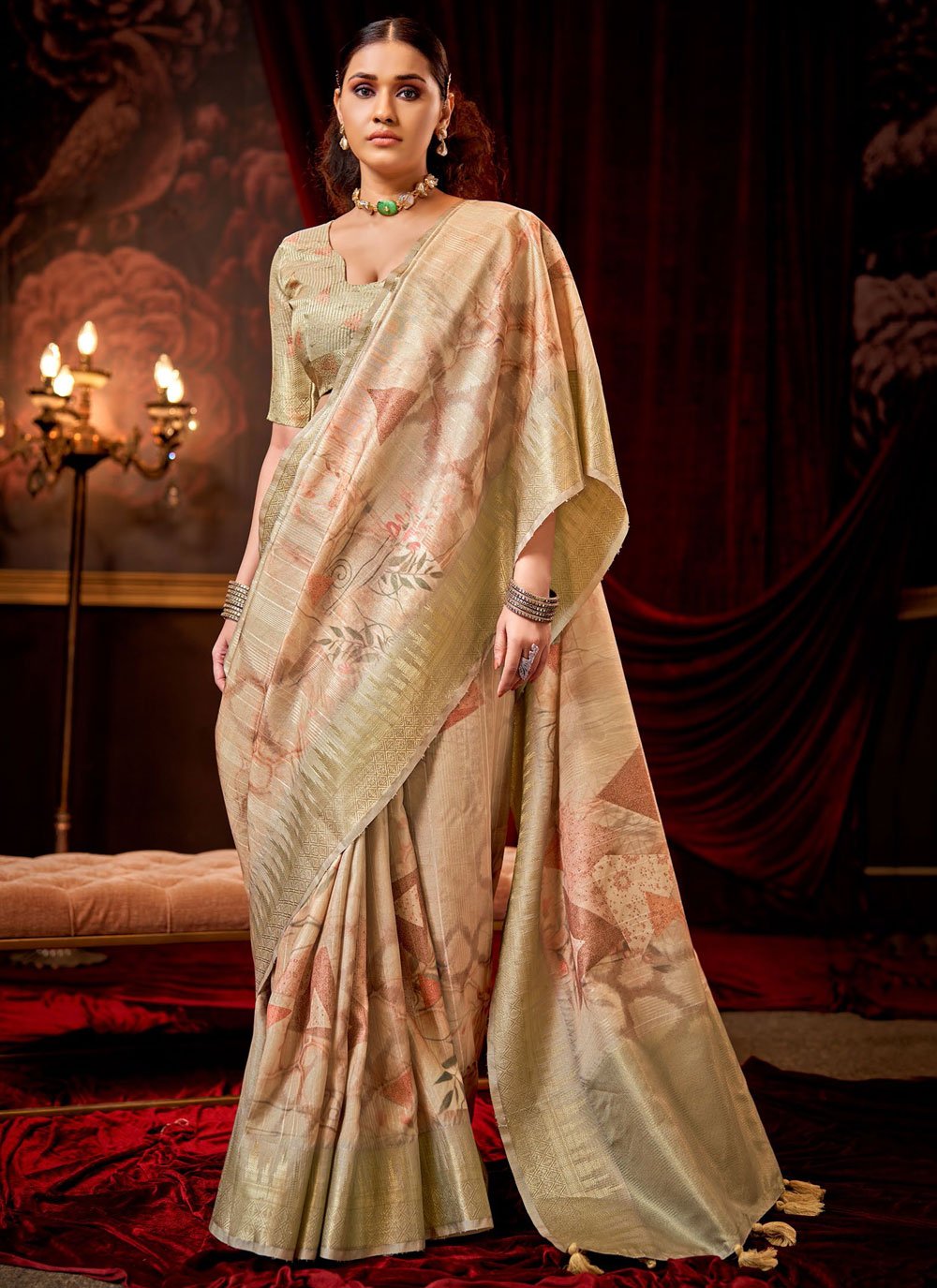 Peach Super Trending Designer Saree