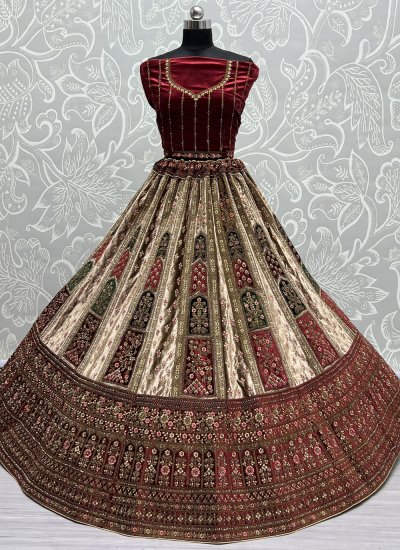 Pretty Velvet Embroidered Designer Lehenga Choli