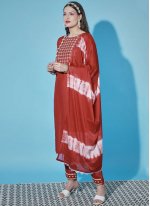 Prodigious Embroidered Silk Readymade Salwar Kameez