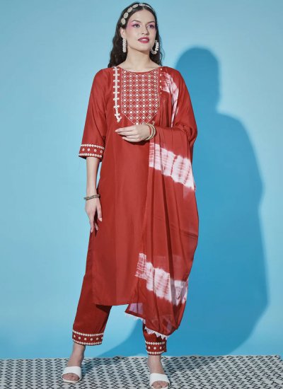 Prodigious Embroidered Silk Readymade Salwar Kameez