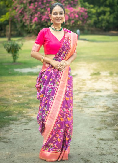 Purple Festival Banarasi Silk Saree