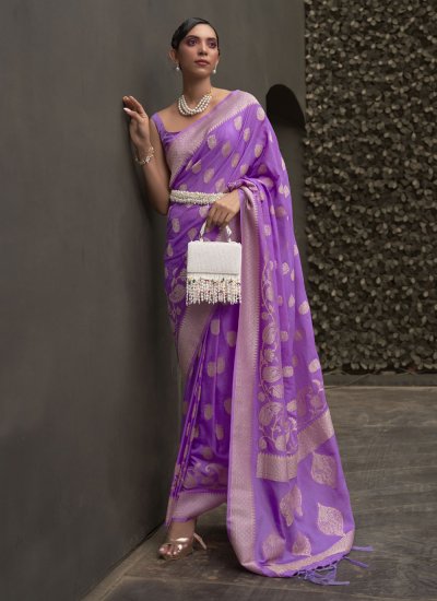Radiant Lavender Ceremonial Saree