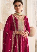 Rani Resham Silk Readymade Salwar Suit