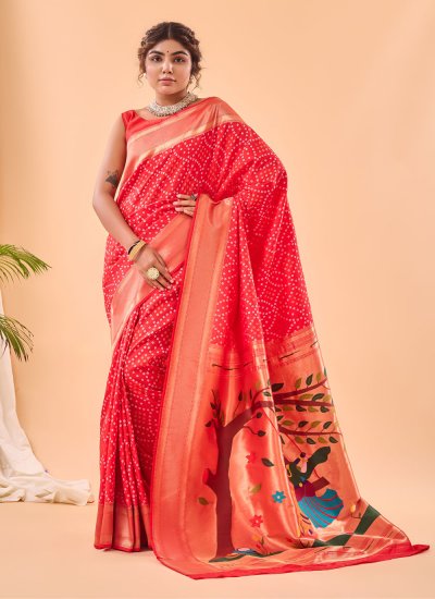 Red Silk Trendy Saree