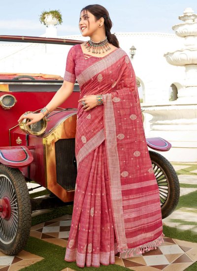 Renowned Cotton Pink Casual Saree