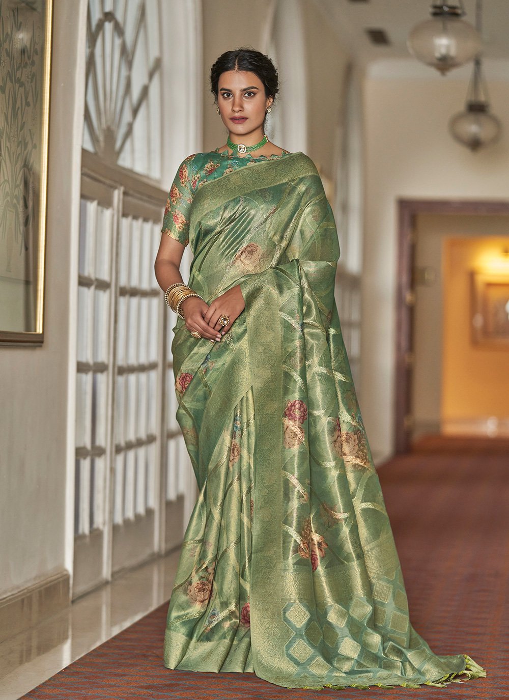 Women's Green Designer Saree Collection - Dwija Fashion | Designer sarees  collection, Saree designs, Saree collection