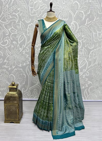 Saree Weaving Silk in Green