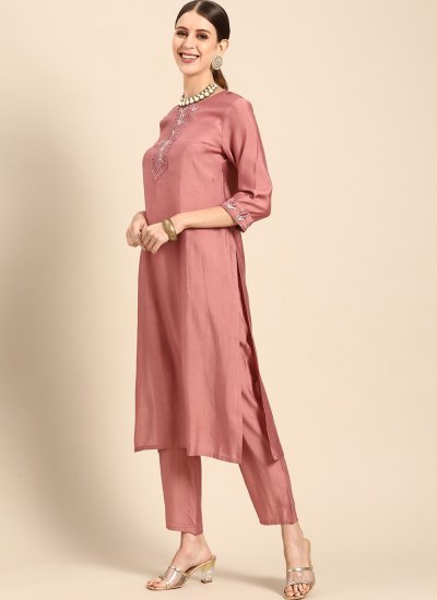 Scintillating Peach Readymade Salwar Suit