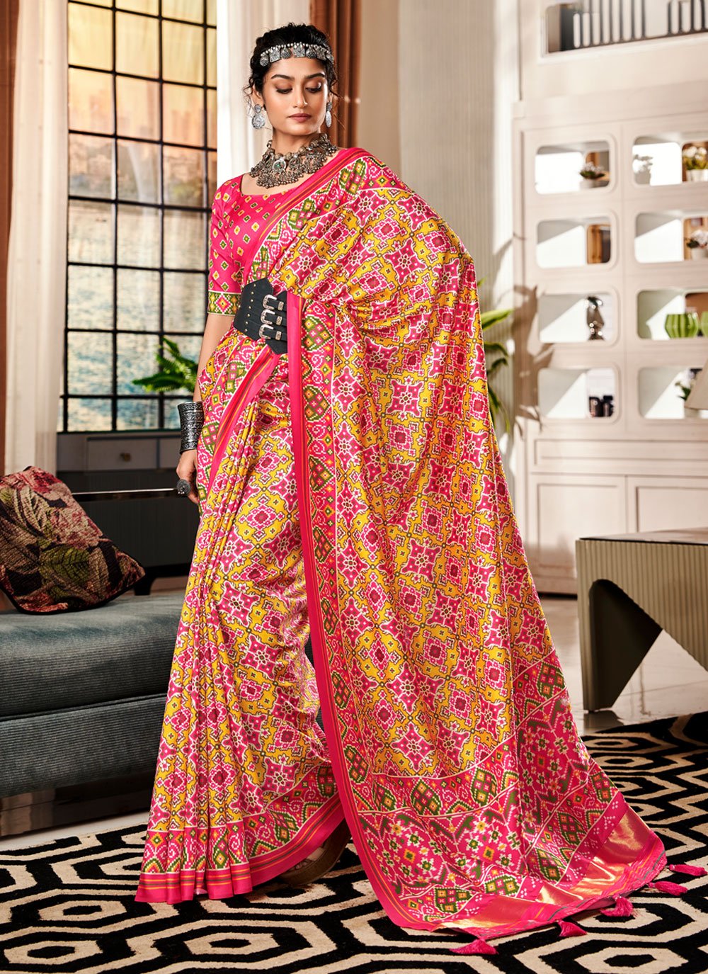 Apricot Orange & Purple Pink Double Warp Elegance Kanchipuram Handloom –  Capell Haute Couture