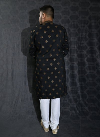 Silk Black Kurta Pyjama