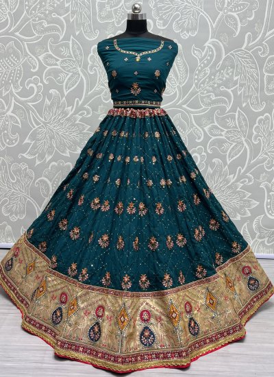 Silk Designer Lehenga Choli in Blue