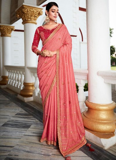 Silk Designer Saree in Pink