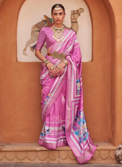 Silk Pink Classic Saree