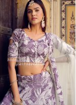 Silk Purple and White Designer Lehenga Choli
