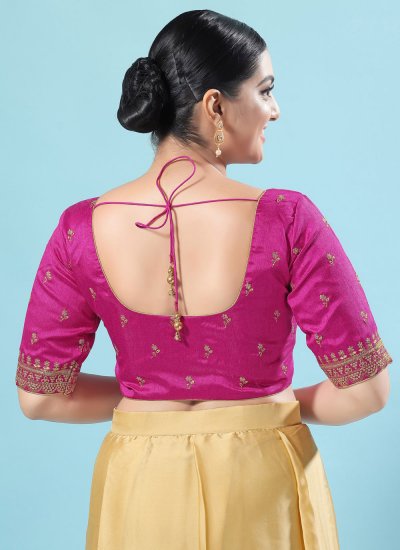 Silk Rani Embroidered Designer Blouse