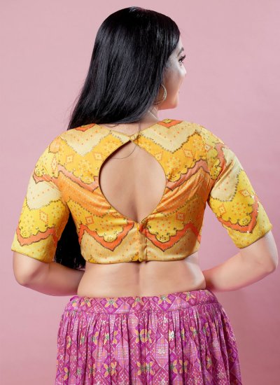 
                            Silk Sequins Yellow Blouse