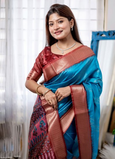 Silk Trendy Saree in Blue