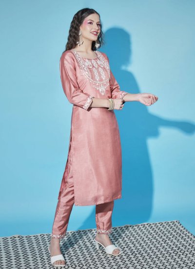 Sophisticated Peach Ceremonial Readymade Salwar Suit