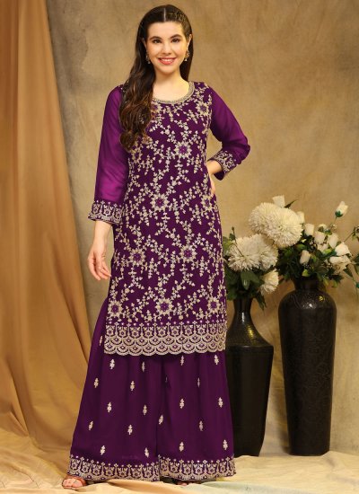 Splendid Purple Trendy Salwar Kameez