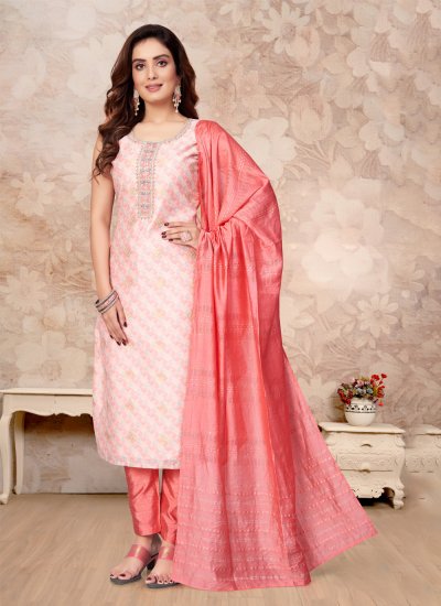 Staggering Rose Pink Printed Salwar Suit