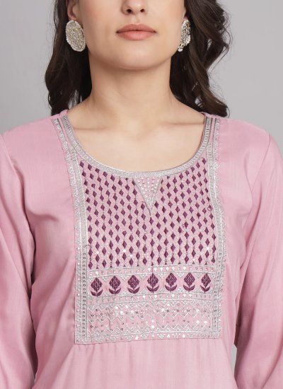 Striking Pink Embroidered Salwar Suit