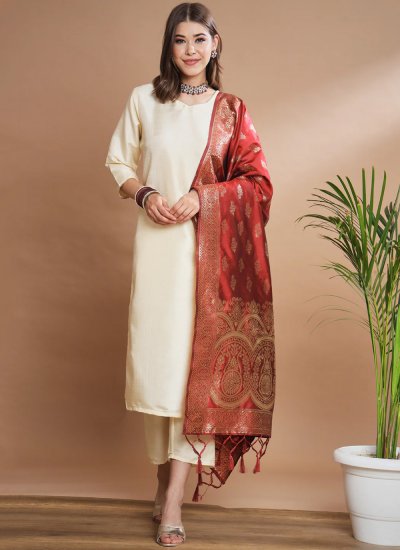 Pink Banarasi Silk Woven Designs Pant Suit 4965SL04