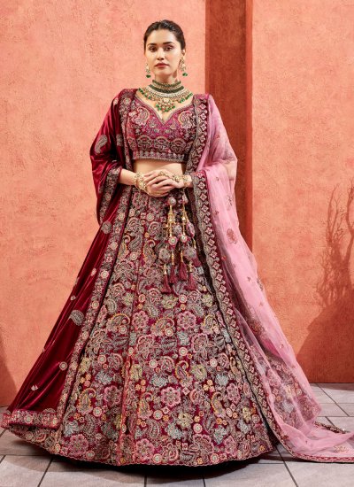 Pretty Pink Silk Designer Blouse Lehenga MS771854 | Blouse designs, Lehenga,  Silk lehenga